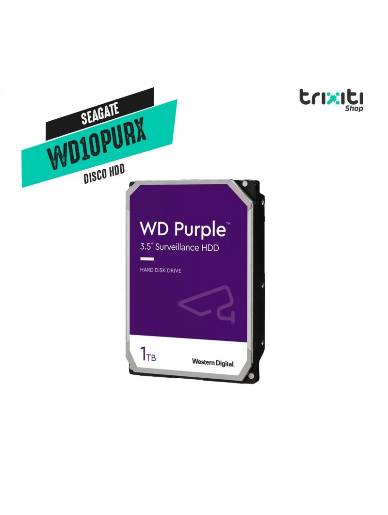 Disco HDD - Western Digital - Purple WD10PURX - Video Vigilancia 1 TB SATA III