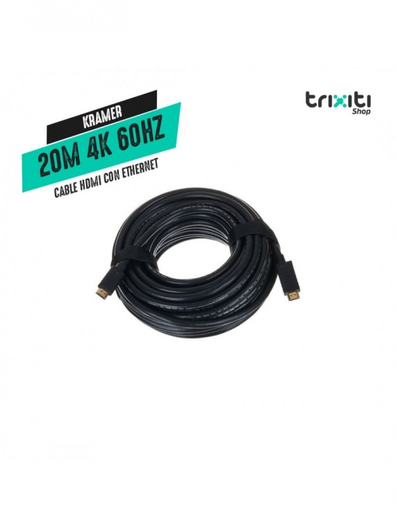Cable HDMI con ethernet - Kramer - 4K@60Hz (4:4:4) alta velocidad - 20 mts