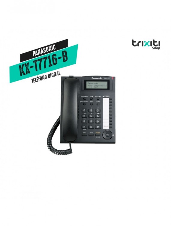 Teléfono digital - Panasonic - KX-T7716X-B - 1 Línea LCD con CallerID - Black
