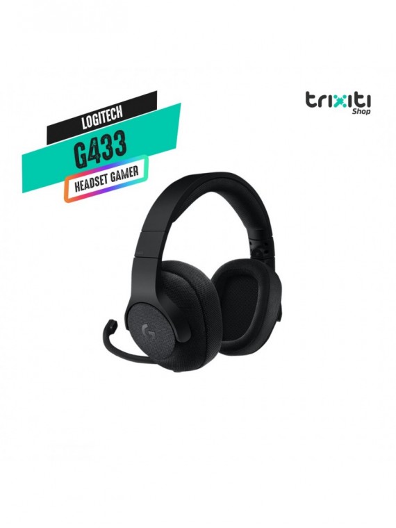 Headset gamer - Logitech - G433 Surround 7.1 - Black