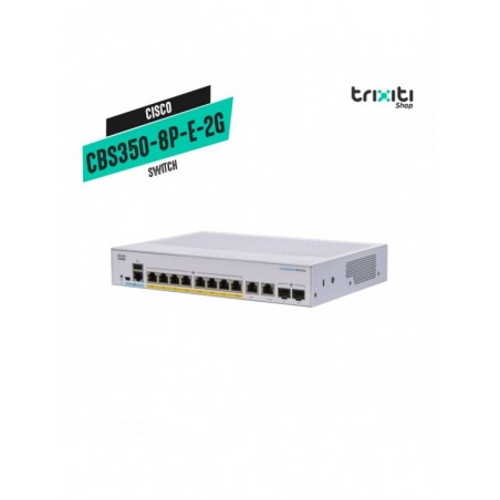 Switch - Cisco - Small Business CBS350-8P-E-2G - 8 puertos gigabit PoE+ + 2 RJ45 gigabit + 2 SFP gigabit - 60W