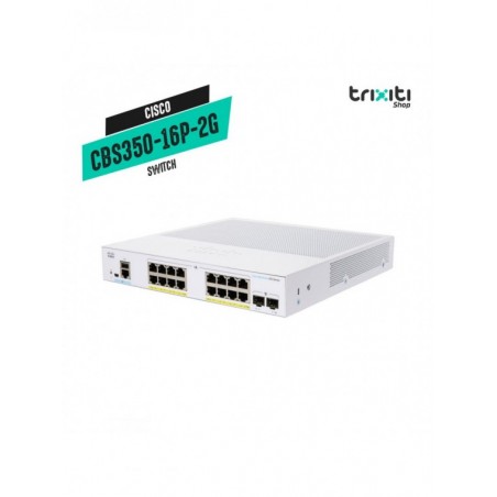 Switch - Cisco - Small Business CBS350-16P-2G - 16 puertos gigabit PoE+ + 2 SFP gigabit - 120W