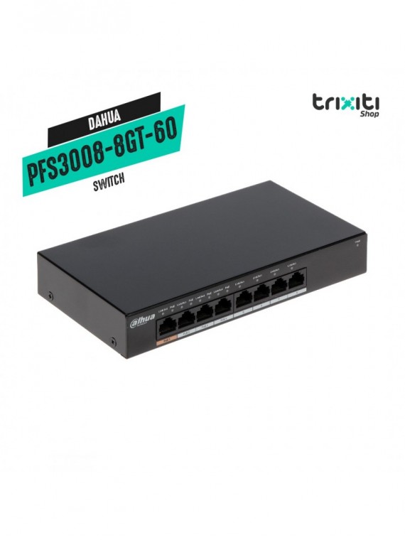 Switch - Dahua - PFS3008-8GT-60 - 8 puertos Gigabit PoE