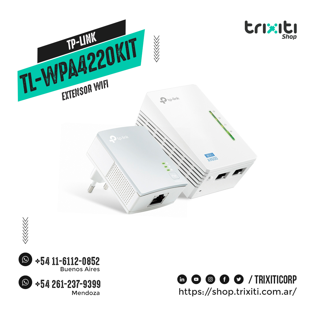 Extensor WiFi - TP Link - Powerline TL-WPA4220KIT - Kit 300 Mbps