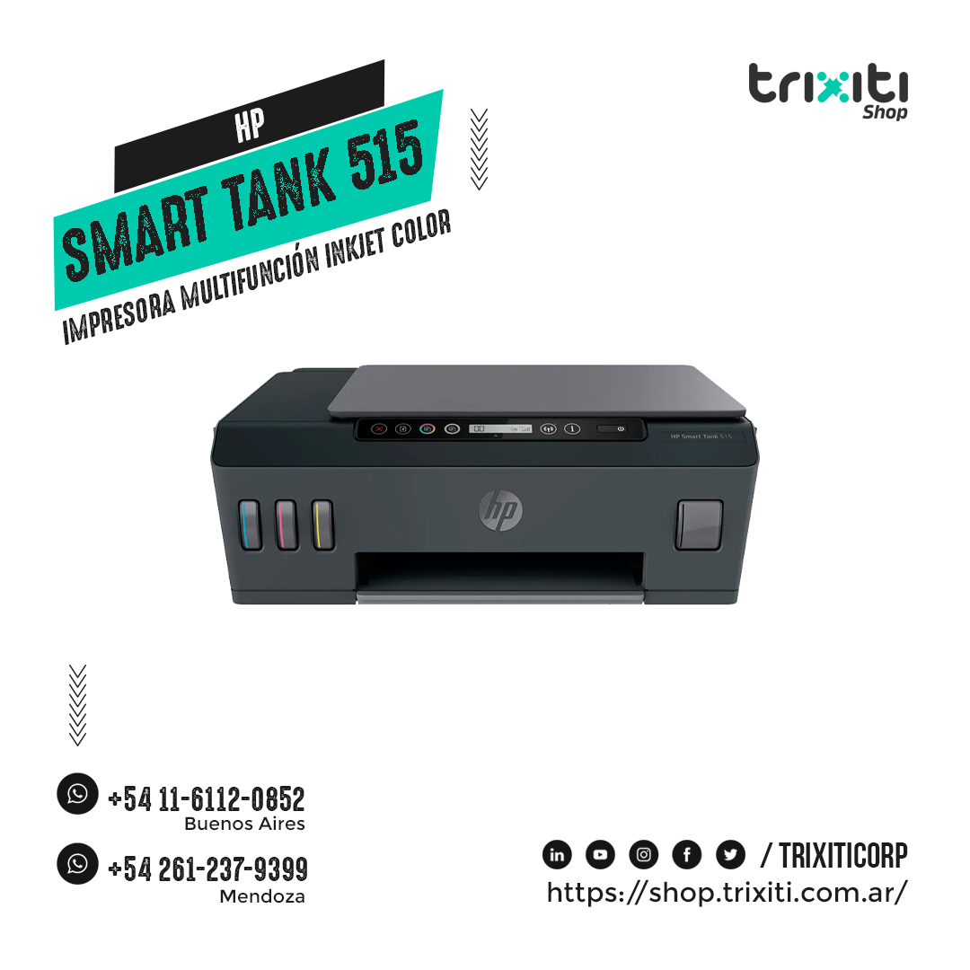 Impresora Multifuncion Hp Smart Tank 515 Continuo Color Wifi Color Negro