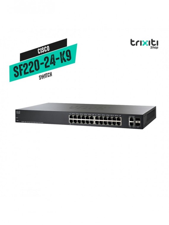 Switch - Cisco - Small Business SF220-24-K9 - 24 puertos 10/100 mbps + 2 SFP gigabit
