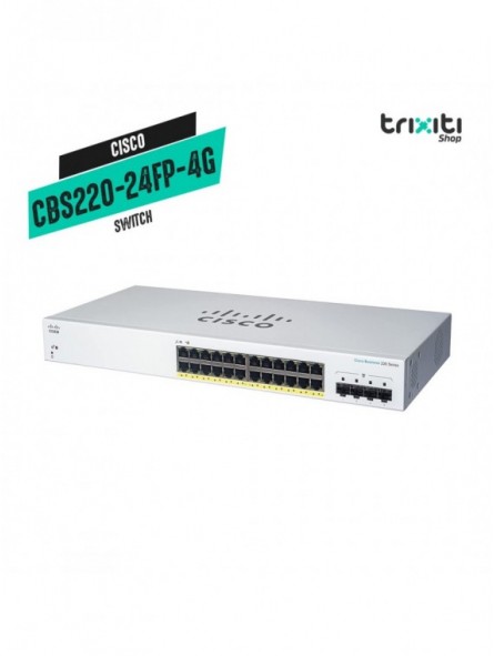 Switch - Cisco - Small Business CBS220-24FP-4G - 24 puertos gigabit PoE + 4 SFP gigabit - 382W