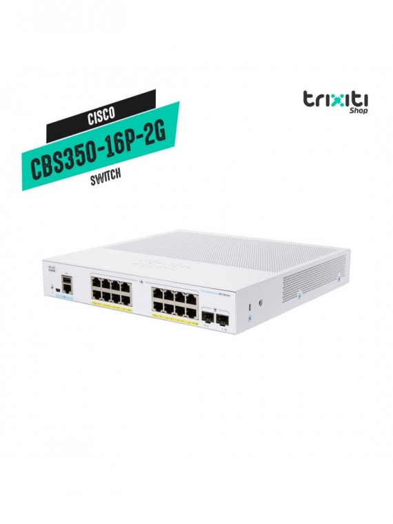 Switch - Cisco - Small Business CBS350-16P-2G - 16 puertos gigabit PoE+ + 2 SFP gigabit - 120W
