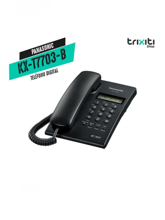 Teléfono digital - Panasonic - KX-T7703X-B - 2 Líneas LCD con CallerID - Black