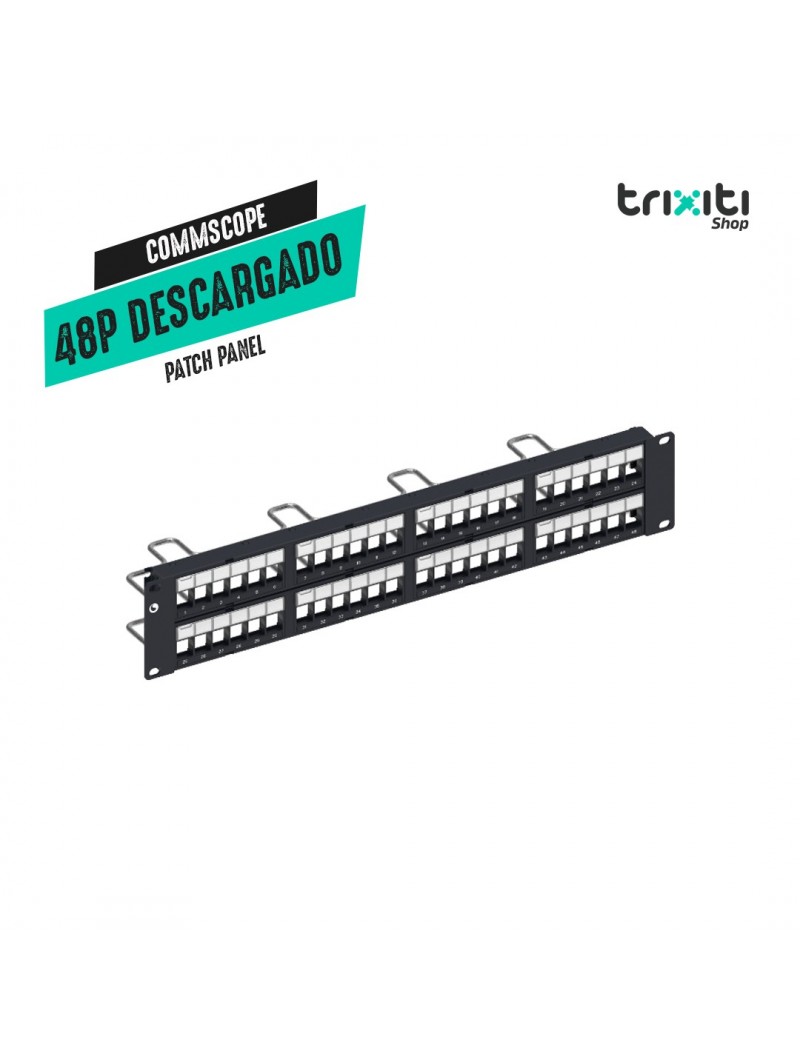 Patch panel - Commscope - 48 Puertos RJ45 - 2U Descargado - Sin Blindar